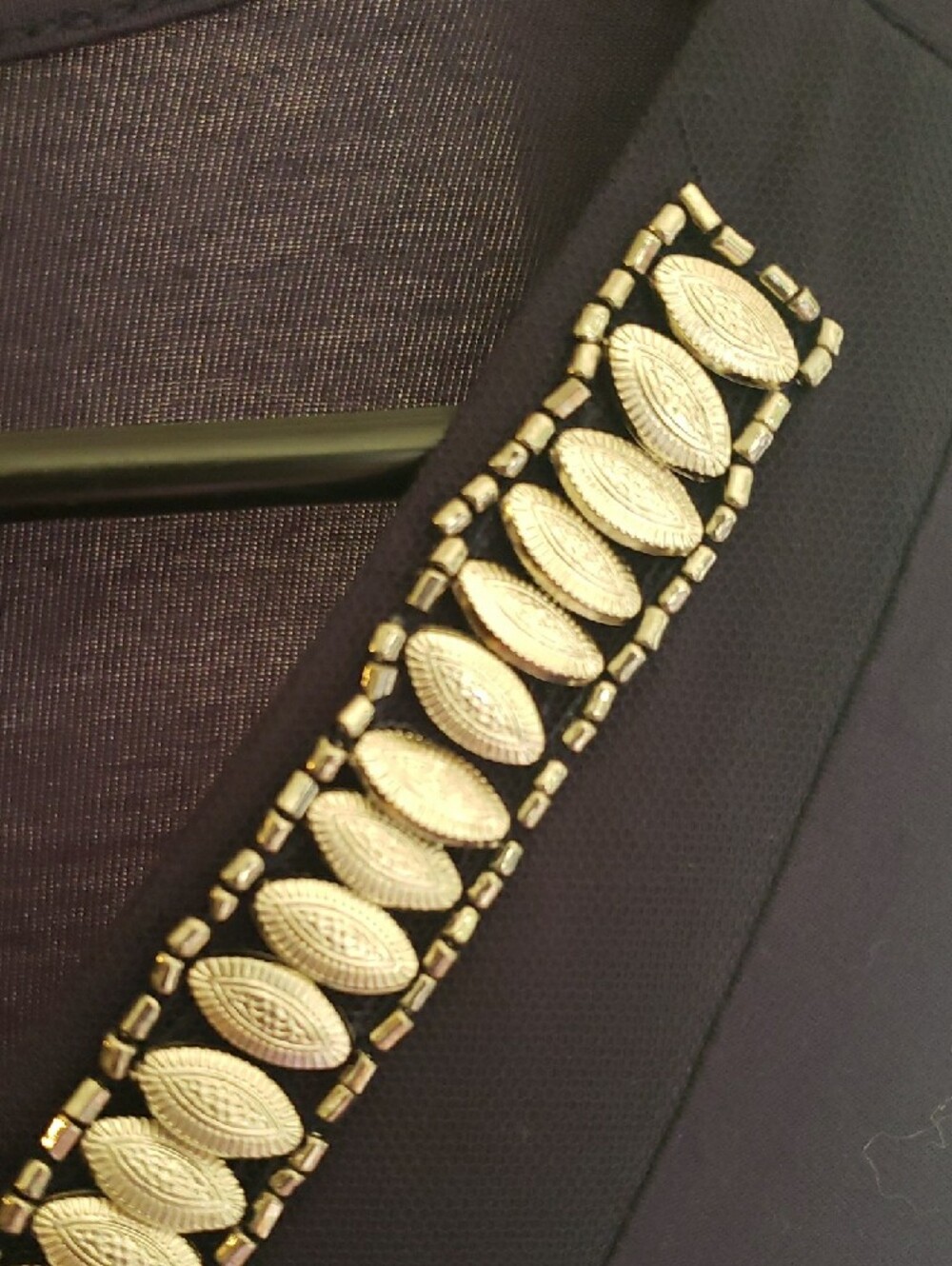 White Mark Navy Embellished V-Neck Tunic - Picture 9 of 9